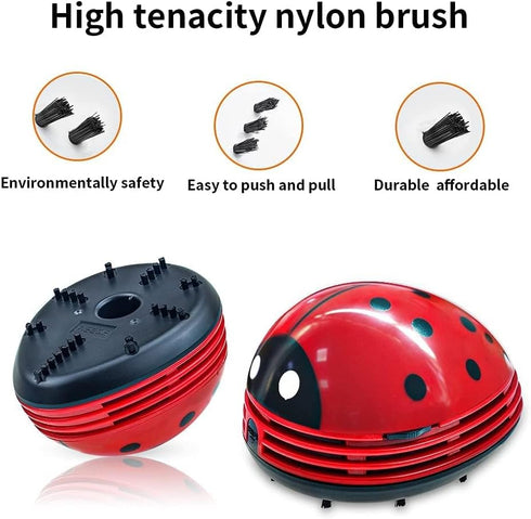 E ECSEM Mini Portable Handheld Cordless Tabletop Crumb Sweeper, Cute Cartoon Desktop Dust Vacuum Cleaner