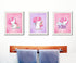 Silly Goose Gifts Magical Unicorn Bathroom Wall Art Decor, Set of Three, Poop Bathtub Blow Dryer Hair