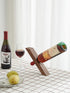 Black Walnut Single Wine Bottle Holder Stand - Self-Balancing Countertop Wine Rack for Dining Table (1PCS)
