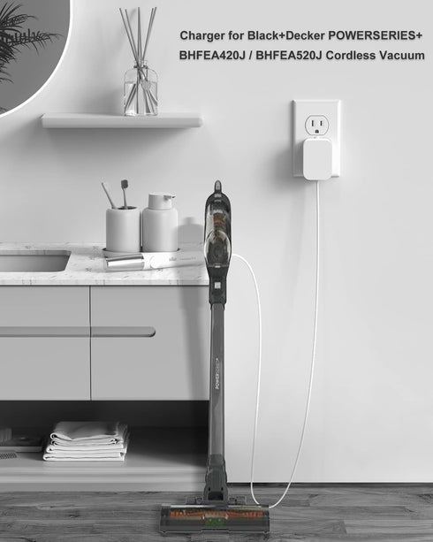 Vacuum Charger Compatible with Black+Decker BHFEA420J BHFEA520J POWERSERIES+ Cordless Stick Vacuum.