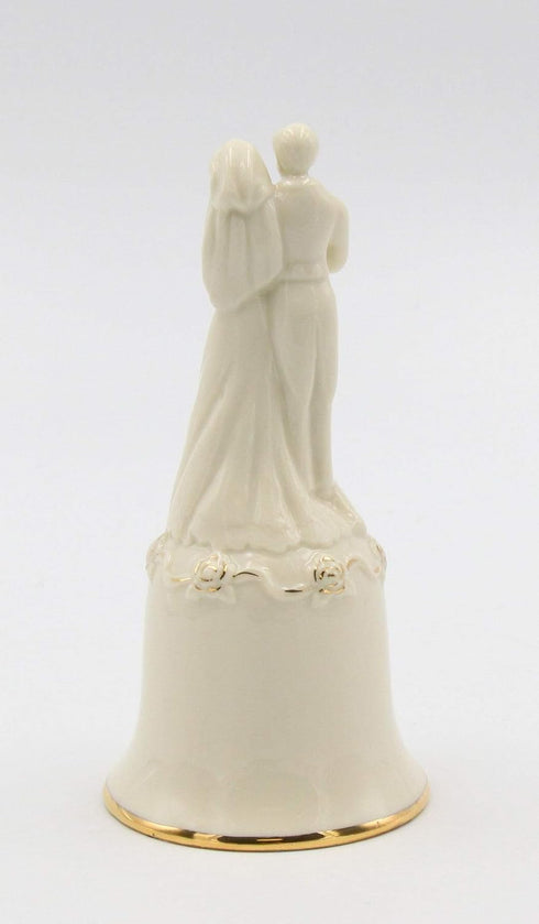 Fine Porcelain 50th Anniversary Decorative Bell Figurine Wedding Couple, 5-5/8" H