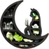 Faddare Wooden Moon Shelf, 1 Shelf, Rustic, Accent Shelf, Decorative Shelf, Black, 11.8x11.8x3cm,