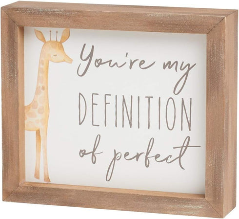 Collins Wood Framed Box Sign for Kids Decor Baby Room Child's Decoration (Giraffe