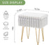 16.5" 11.8" 18" Wimarsbon Storage Ottoman, Vanity Stools with Metal Legs, x x Modern Faux Mink Fur Footstool, Makeup