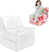 18-inch Clear Bean Bag Chair for Stuffed Animals Storage 3 Hidden Zippers