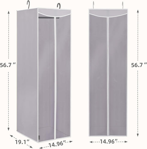 STORAGE MANIAC 2-Pack Hanging Garment Bag, Zipper Cover with Clear Window for Closet Storage of Dresses and Suits