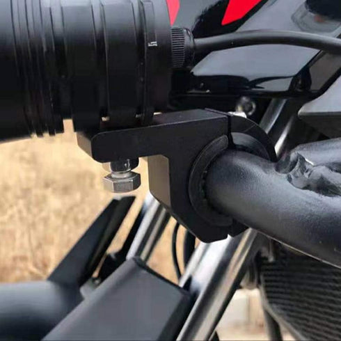Motorcycle Mounting Bracket 4Pcs - Universal Clamp for 0.75" 1" 1.25" Horizontal Bull Bar Work Auxiliary Lights