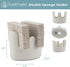 scarlettwares Dual Double Sponge Holder for Kitchen Sink Ceramic White Rustic Farmhouse Holds Two Sponges
