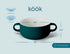 Kook Soup Crocks, Set of 4 Ceramic Bowls, 18 oz, Hunter Green, Broil, Oven, Microwave and Dishwasher Safe with Handles