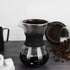 Zopsc 400ml Manual Hand Drip Glass Coffee Maker Pot with Stainless Steel Filter, Tick Marks, Fine Mesh, Suitable for