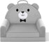 Cozy Kids Sofa Bed with Removable Washable Cover & Magic-Tape Backrest Foldable Toddler Chair Kid Couch, Crystal Velvet