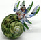 Seashell Hermit Crab Miniature Figurines Animals Hand Painted Blown Glass Art with