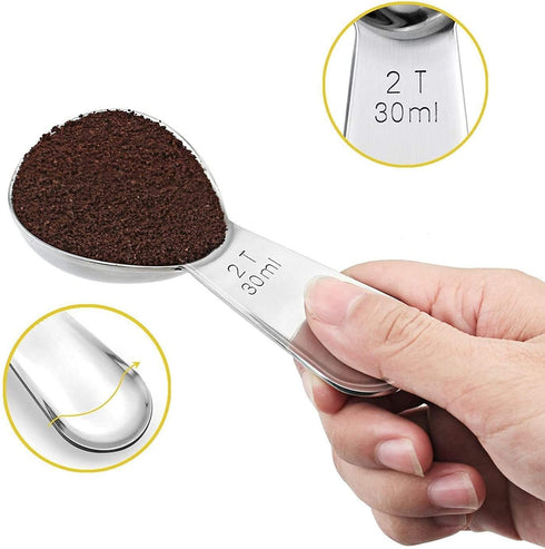 izelokay 2 30ML Coffee Scoop, Stainless Steel Table Spoon