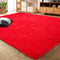 LOCHAS Ultra Soft Indoor Modern Area Rugs, Fluffy Living Room Carpets for Children Bedroom, 3x5 Feet, Red