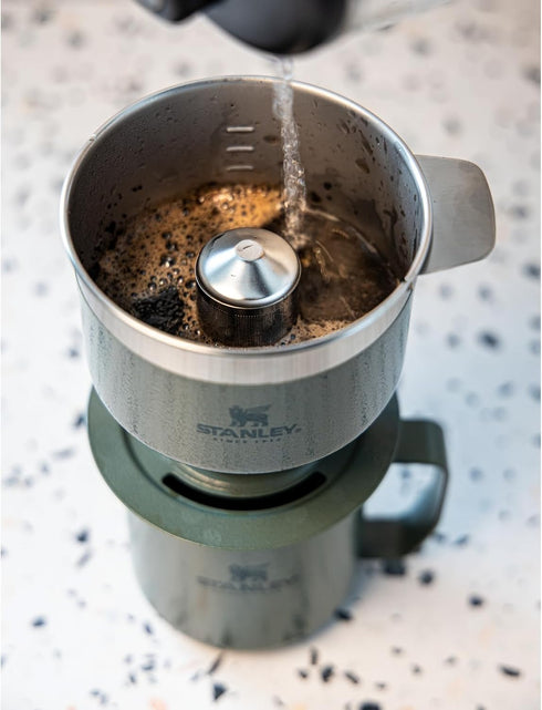 Set 12 oz STANLEY Perfect Brew Pour Over | Camp Mug with Lid Included | Drip Coffee Maker with Reusable Filter |