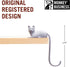 Monkey Business Ginger The Cat Tail Hook for Computer Screen, Decorative Desk Headphone Hanger for Accessories (White)