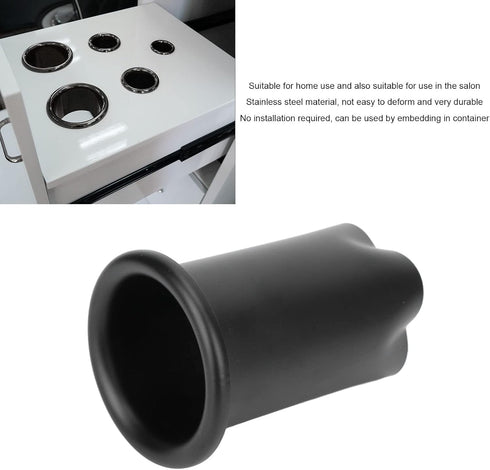 Estink Hair Dryer Holder, 9cm / 3.54in Black Stainless Steel Blow Dryer Shelf for Bathroom