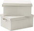 HOONEX Foldable Storage Bins with Lids, 2 Pack, Beige Storage Boxes for Shoes, Books, Clothes, Linens