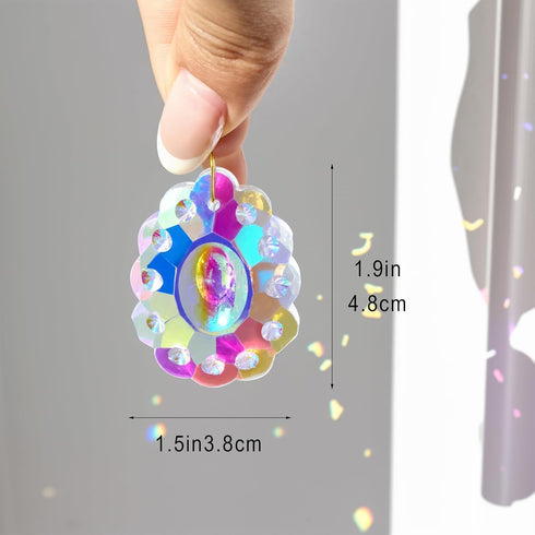 12pcs 50mm HDCRYSTALGIFTS Crystal Prisms Suncatcher for Window Rainbow Maker Chandelier Crystals Hanging Sun Catchers