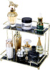 Simmerstone 2 Tier Bathroom Vanity Tray, Multifunctional Cosmetic Storage Rack for Dresser and Countertop