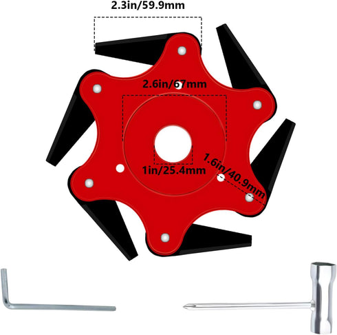 KANYO-AUTO 2PCS 6 Trimmer Mn65 Trimmer Steel Razors Head Weed Eater Blades Metal Brush Cutter Blades Professional Grass