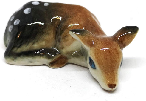ZOOCRAFT Ceramic Deer Bambi Figurine - Miniature Collectible Porcelain Animal Gift