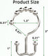 Amazer Shower Curtain Hooks, Rust-Resistant Metal Double Shower Curtain Rings, 12PCS for Bathroom Shower Curtain Rod
