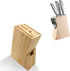 Wooden Knife Block Countertop Knife Holder with Scissors-Slot for Kitchen
