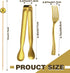 Mini Forks Cocktail Toothpicks Serving Tongs Dinnerware Set for Wedding Party, Include Tongs, Disposable Appetizer Forks, Cocktail Toothpicks for Christmas Dinner Appetizer(Gold, 184 Pcs) by Therwen
