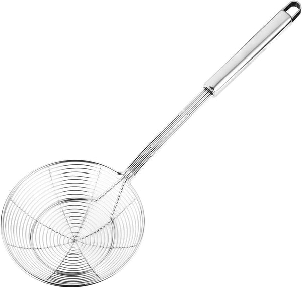 Hiware Solid Stainless Steel Spider Strainer Skimmer Ladle, 7 Inch Kitchen Utensils Wire Strainer Pasta Spoon