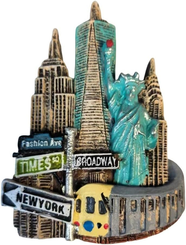 3D New York Skyline Refrigerator Magnet Sticker, Tourists Travel Souvenirs for Home & Kitchen Decor
