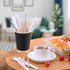 MFJUNS 200pcs 5.5" Individually Wrapped Coffee Stirrers Wood - Coffee Stir Sticks, Round End Disposable coffee stirrer