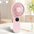 Mini Fan Handheld, Handheld/Neck/Desk 3 in 1 Rechargeable Small Portable Fan for Travel, 2400mAh Battery Operated Fan with LED Display, 180° Foldable Fan with 5 Speed Wind (Pink) by Leimaq