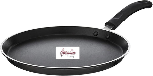 Non-Stick Dosa Pan, 290mm, Black, Aluminium by Shradha Trading