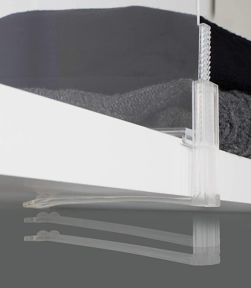 Richards Homewares Acrylic Shelf Dividers 2 Pack - Closet Organizer for Purses, Clothes, or Books - Clear Separators