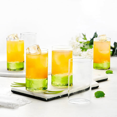 Borosil Drinking Glasses Set of 6, 12 Oz, Clear & Lightweight, BPA Free, Odor Resistant, Dishwasher Safe