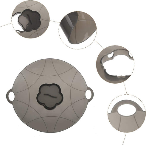 Silicone Spill Stopper Lid, Anti Spill Lid Cover, Multi-Function Kitchen Cooking Tool for Pots