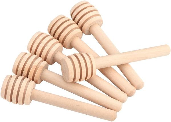 50Pcs/set Mini Honey Dipper, Wooden Muddler Stick, Individually Wrapped, 10.5cm, Wedding Party Favors
