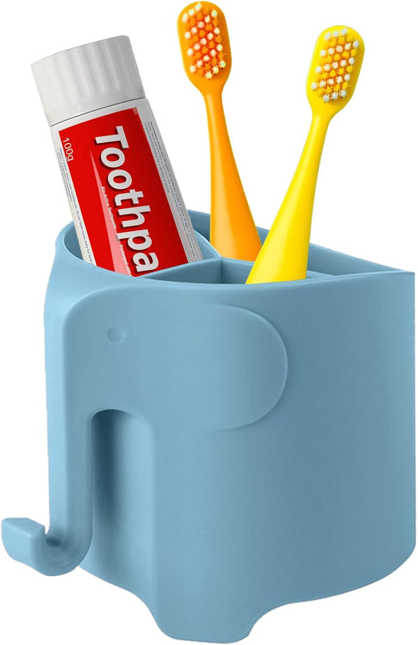 RyanLemon Elephant Toothbrush Holder for Toddler, Suction Cup Cute Toothbrush Holder for