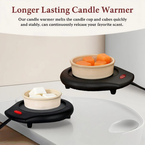 2Pcs ASAWASA Candle Warmer Plate and Mug Warmer for Large Jar, Safely Releases Scents Without a Flame, Keeps Coffee Tea