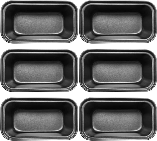 6 PCS Nonstick Carbon Steel Mini Loaf Pans, 6.2" x 3.2" for Baking Bread