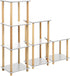 Haeterna 2-Tier Assembly,11.8" 14.1" 16.5" inches. White Bookshelf, Wooden Bookcase with Open Shelves, for Small