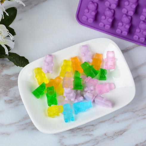 Gummy Molds Bear Candy Silicone - Mini Size Chocolate Gummy Molds with 2 Droppers, Nonstick Food Grade Silicone Pack of
