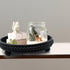 Hodeframe 12in Countertop Coffee Table Tray : Decorative Tray Ottoman Black Round Wood for Coffee Table Decor,Candle