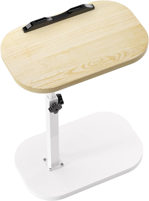 EGCUQ C Shaped TV Tray Adjustable Height, Snack Couch Table - 360 Swivel