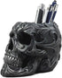 Ebros Gift Tribal Tattoo Floral Skull Pen Holder - 5.75" Office Desktop Decor, Cranium Skeleton Stationery Holder