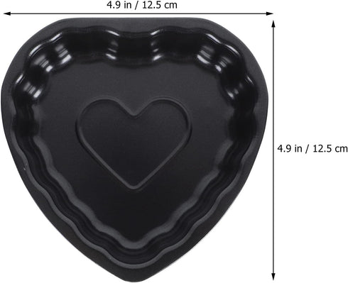 Yardwe 2pcs Round Nonstick Baking Metal Heart Shape Cake Pans for Fondant, Cookie, Chocolate, Cupcake