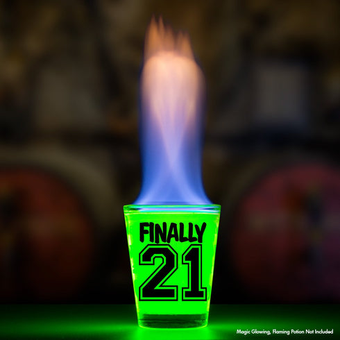 Make Em Laugh Finally 21 Birthday Shot Glass, Celebrate Turning Twenty-One, 21st Birthday Gifts for Him or Her