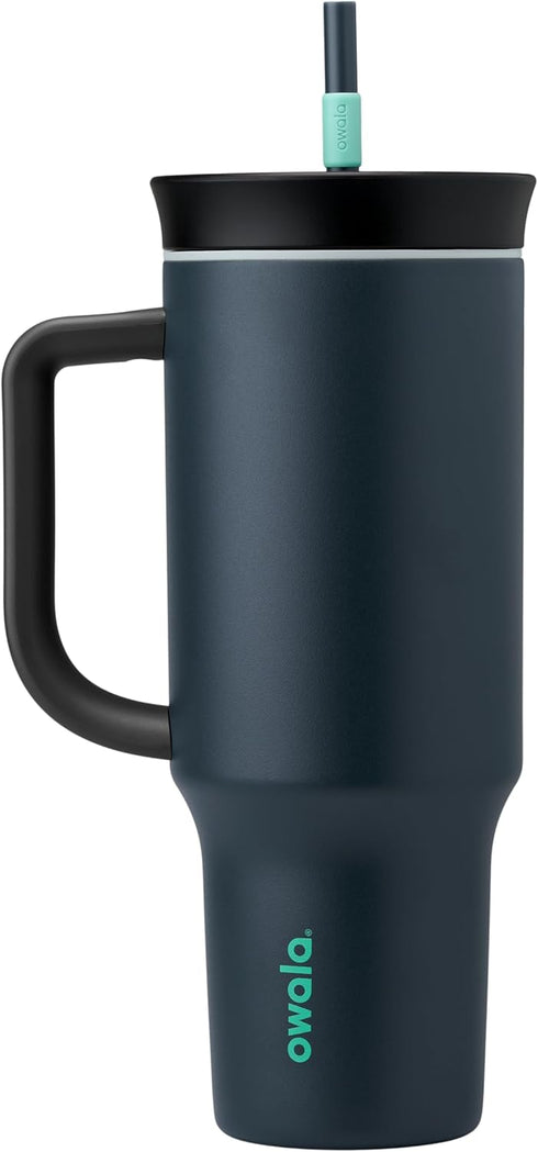 Owala Stainless Steel Triple Layer Insulated Travel Tumbler - 40 oz with Spill Resistant Lid, Straw & Carry Handle