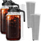 HomeCheer 2 Set 64 oz (2 Quart), Black Cold Brew Coffee Maker, Iced